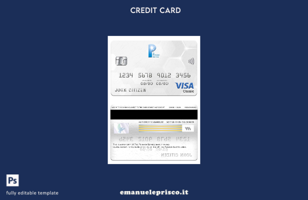 stile verificato Regno Unito Modello di carta classica per visto bancario The Pe